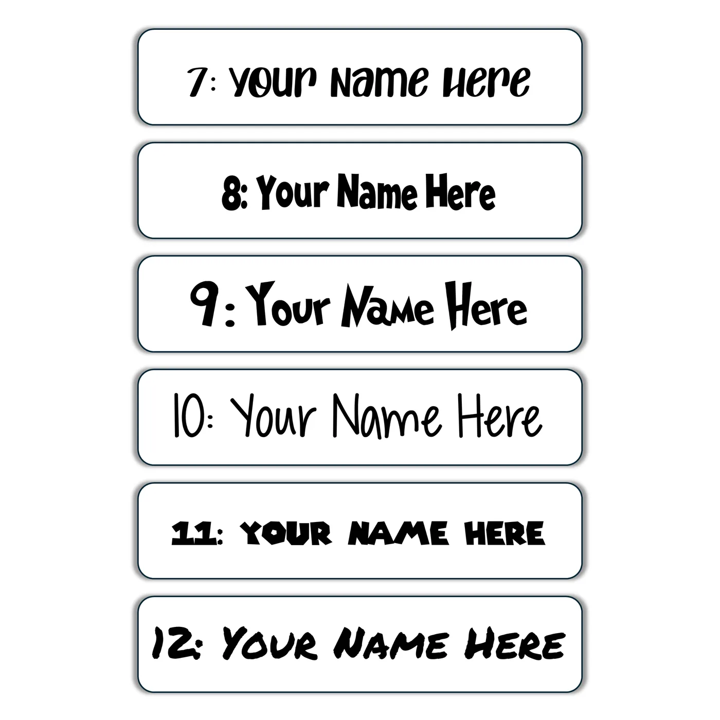Waterproof Sticker Name