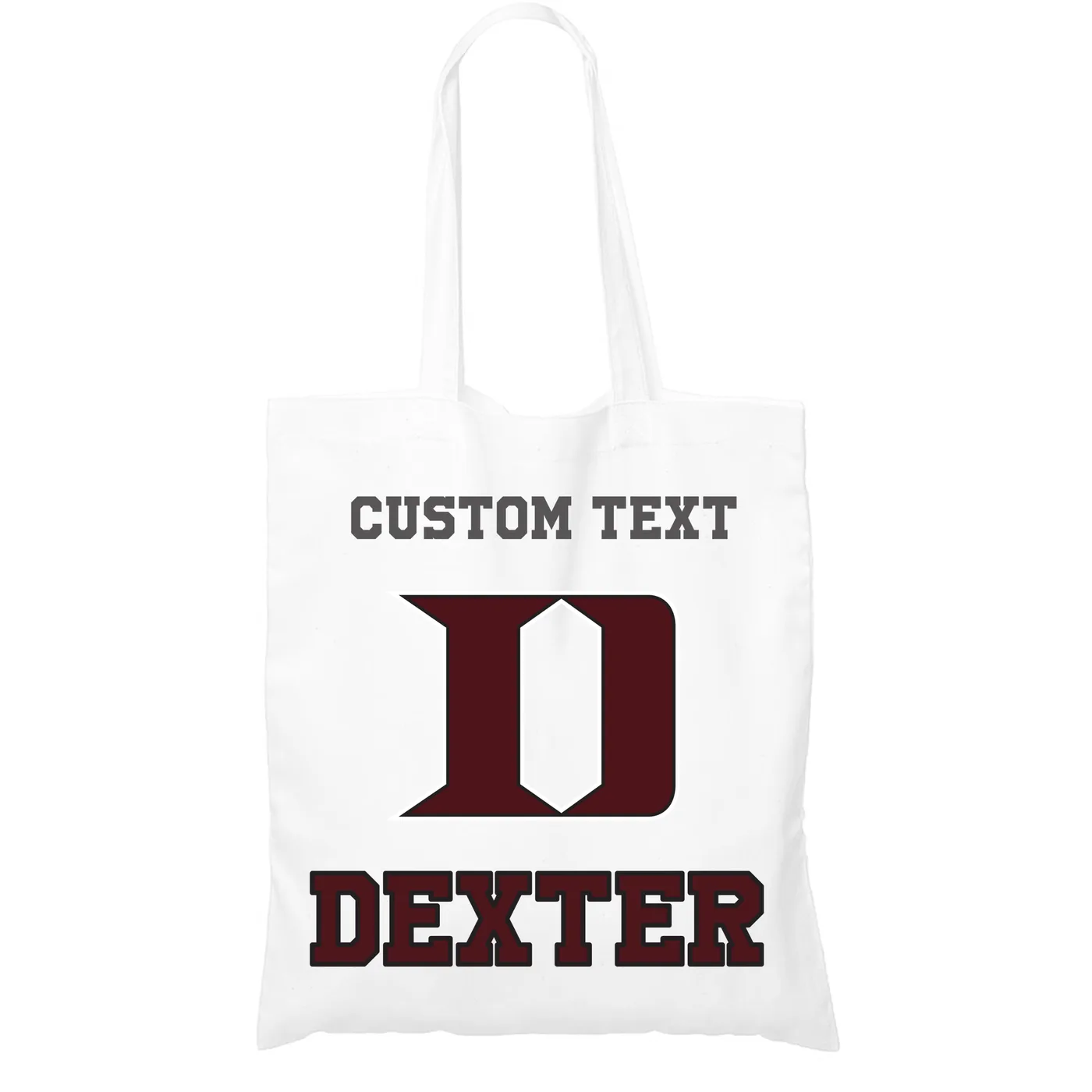 Tote Bag, Dexter "D", Custom Text