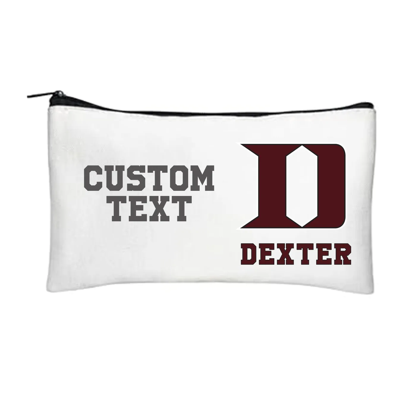 Zip Pouch, Dexter "D", Custom Text